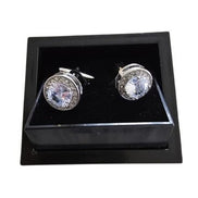 Halo Clear Gemstone Cufflinks