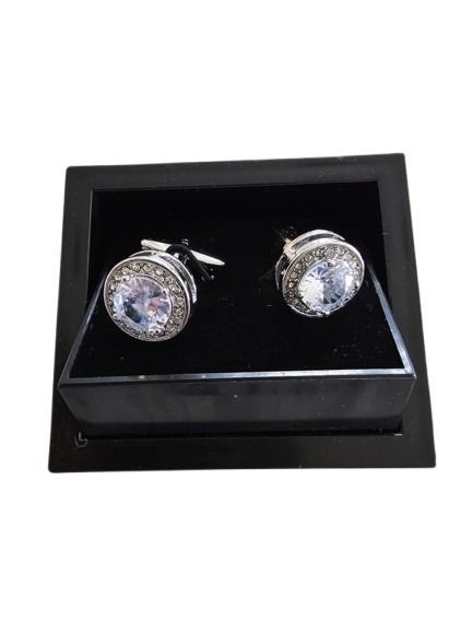 Halo Clear Gemstone Cufflinks