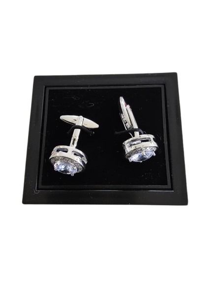 Halo Clear Gemstone Cufflinks
