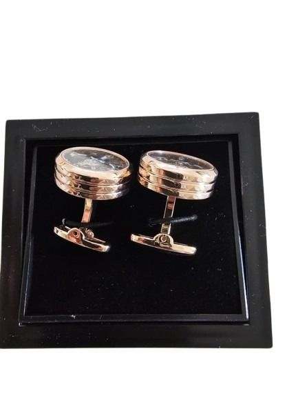 Rose Gold Skeleton Movement Cufflinks