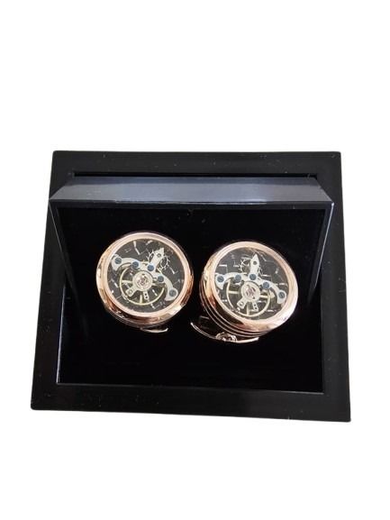 Rose Gold Skeleton Movement Cufflinks