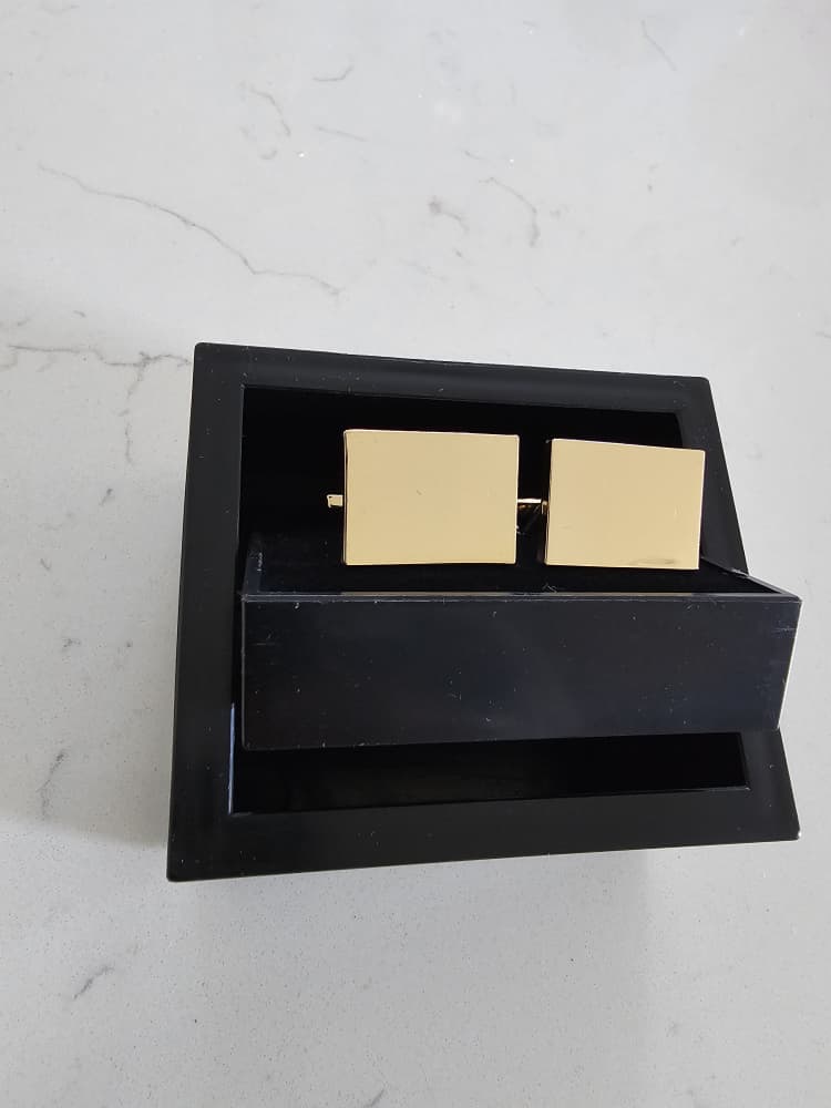 Polished Gold Rectangular Cufflinks
