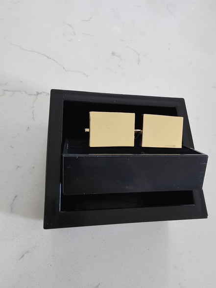 Polished Gold Rectangular Cufflinks