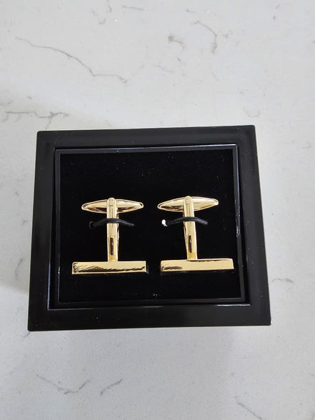 Polished Gold Rectangular Cufflinks