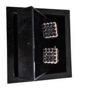 Gold Blue-Gem Grid Cufflinks