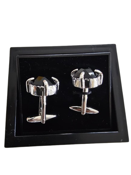 Black Octagonal Faceted Cufflinks