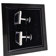 Blue Rectangular Studded Cufflinks