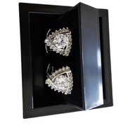 Clear Crystal Silver Cufflinks