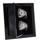 Clear Crystal Silver Cufflinks
