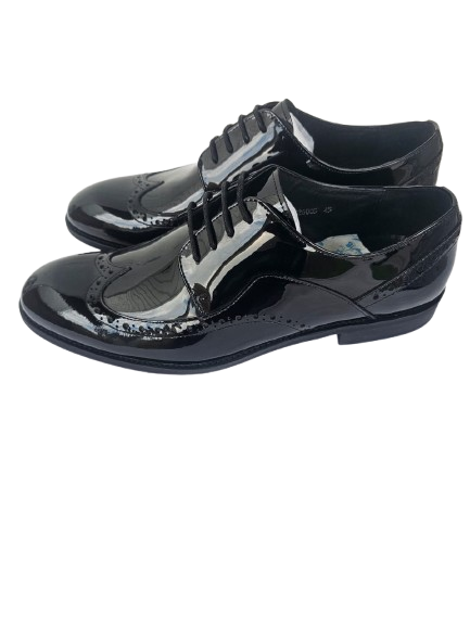 Black Patent Leather Brogue Oxford