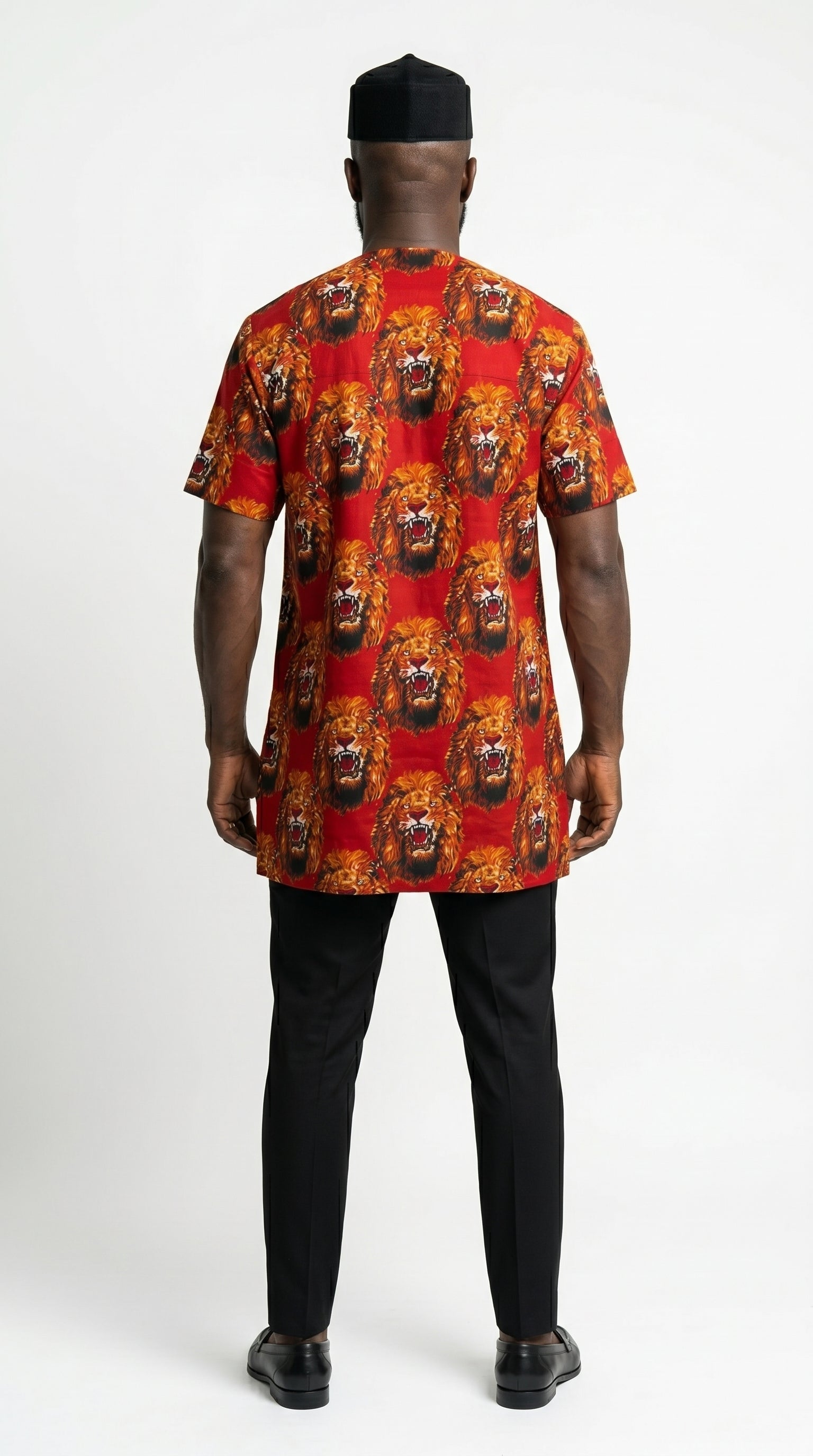 a vibrant patterned shirt