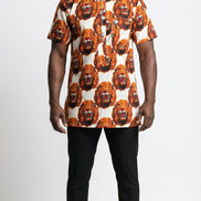 a patterned shirt with animal design