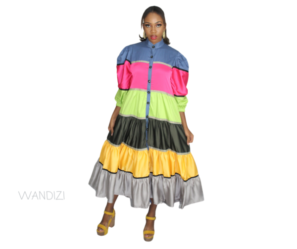 Multicolour layered dress