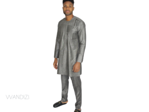gray Patch pocket suit by Wandizi